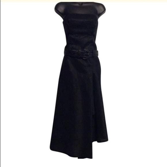 Citrine Strapless Black Dress